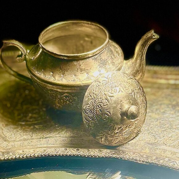 Antique Silver Samovar Tea Set | Ornate Middle Eastern Tea Urn | Vintage - Picture 2 of 5